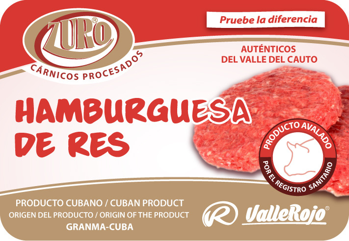 Hamburguesa RES (Caja de 0.64 a  0.72 Kg 8 Unidades)