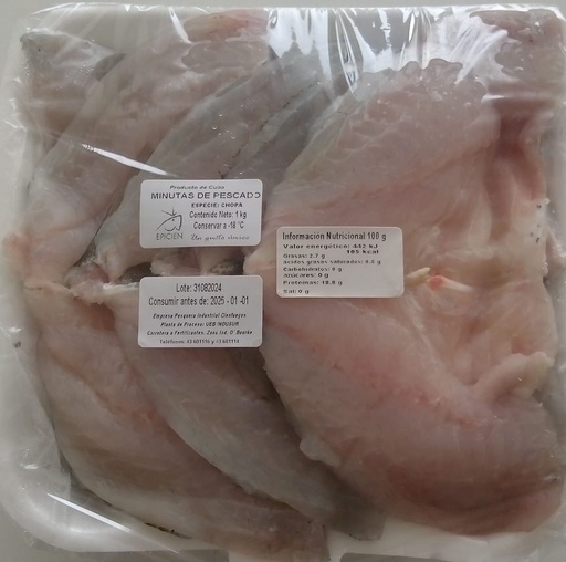 MINUTAS DE PESCADO MARINO CONGELADA 1 KG